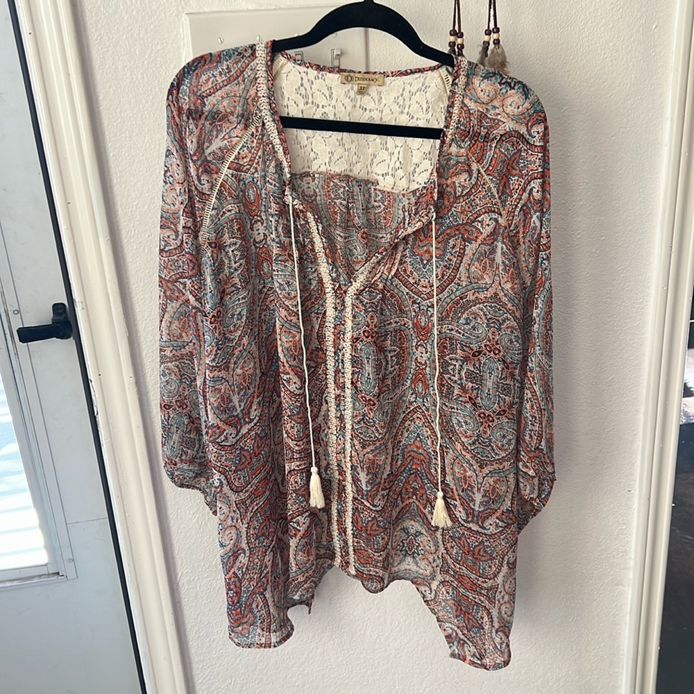 Women’s Democracy Blouse with Tassels 3X
